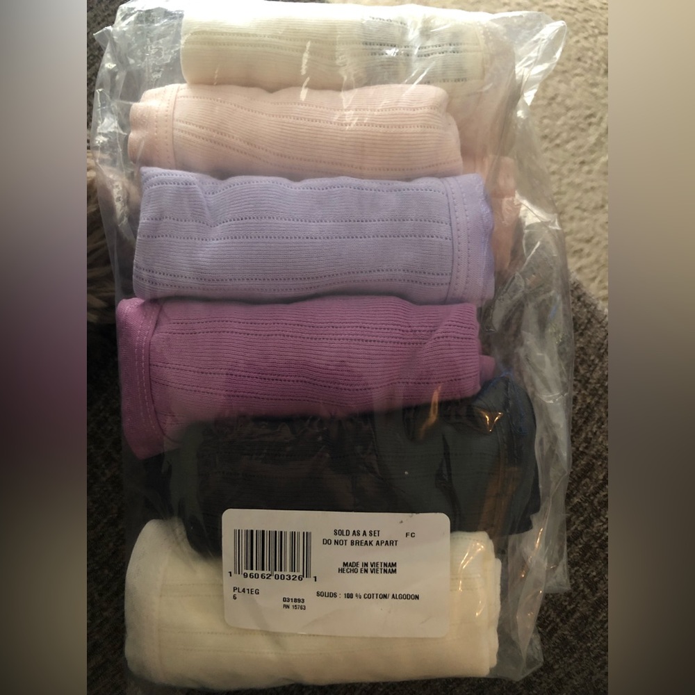 Hanes Assorted Colors Cotton Underwear Size 6